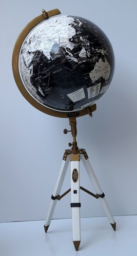 Inches world globe map - inches,