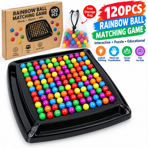120pcs rainbow ball matching - rainbow,